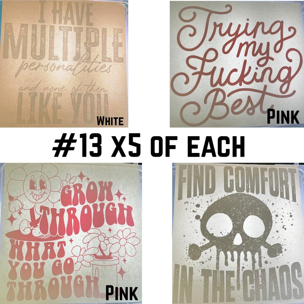 Doing My Best Themed Screen Prints - 20 Prints total